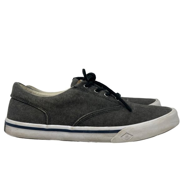 Sperry Striper 2 Gray Canvas Deck Boat Shoe Lace Up STS16795 Size 8 US - Picture 4 of 11